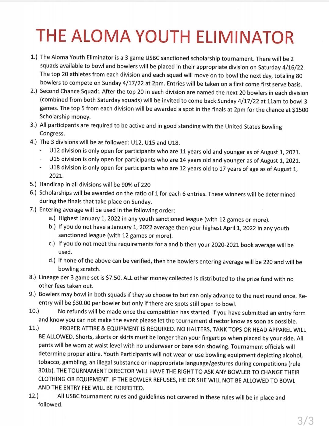 Youth Tournaments Orlando Regional USBC